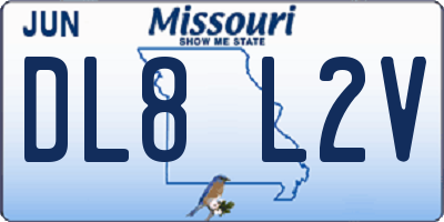 MO license plate DL8L2V