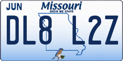 MO license plate DL8L2Z