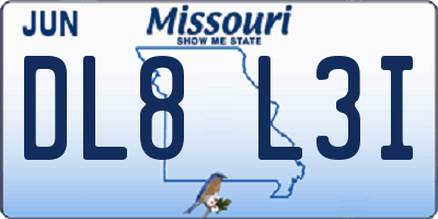 MO license plate DL8L3I