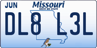 MO license plate DL8L3L