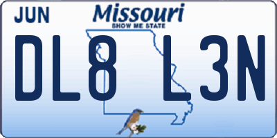 MO license plate DL8L3N