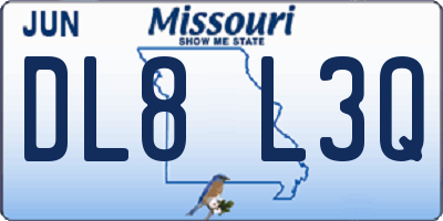 MO license plate DL8L3Q