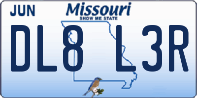 MO license plate DL8L3R