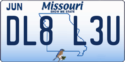 MO license plate DL8L3U