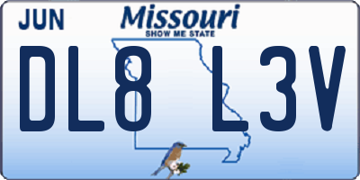 MO license plate DL8L3V