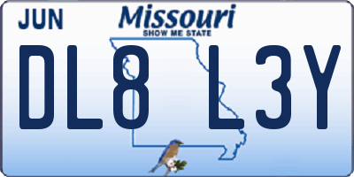 MO license plate DL8L3Y