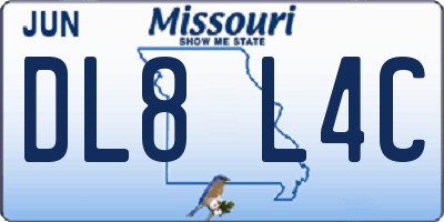 MO license plate DL8L4C