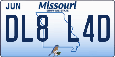 MO license plate DL8L4D