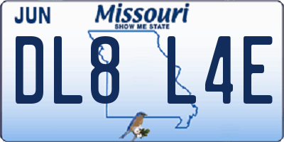 MO license plate DL8L4E