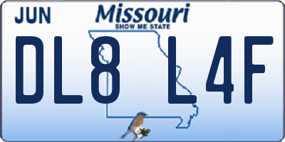 MO license plate DL8L4F