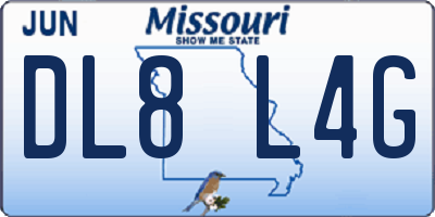 MO license plate DL8L4G