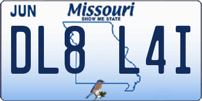 MO license plate DL8L4I