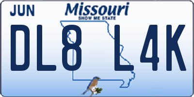 MO license plate DL8L4K