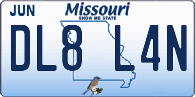 MO license plate DL8L4N