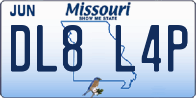 MO license plate DL8L4P