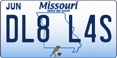 MO license plate DL8L4S