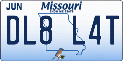 MO license plate DL8L4T