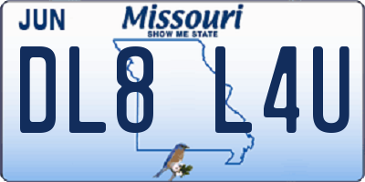 MO license plate DL8L4U