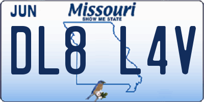 MO license plate DL8L4V