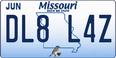MO license plate DL8L4Z