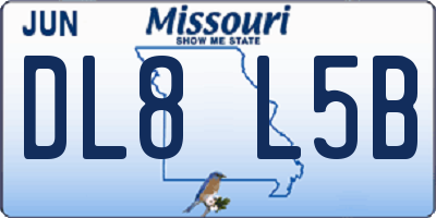 MO license plate DL8L5B