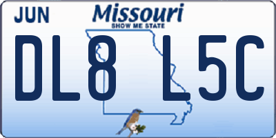 MO license plate DL8L5C