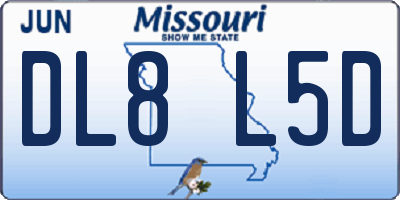 MO license plate DL8L5D