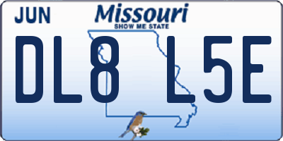 MO license plate DL8L5E