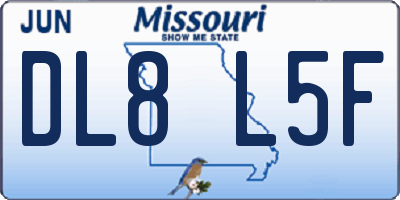 MO license plate DL8L5F