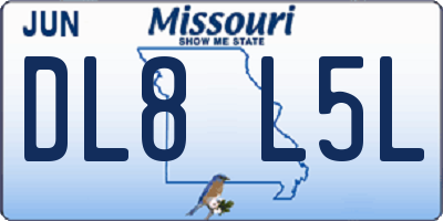 MO license plate DL8L5L