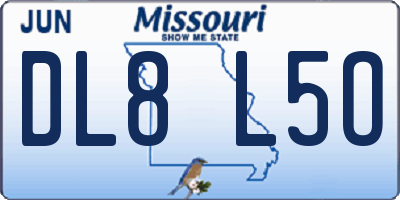 MO license plate DL8L5O