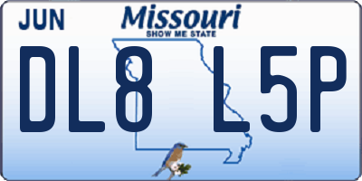 MO license plate DL8L5P