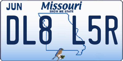 MO license plate DL8L5R