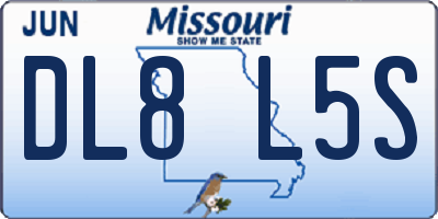 MO license plate DL8L5S