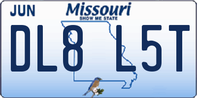 MO license plate DL8L5T