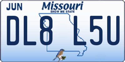 MO license plate DL8L5U