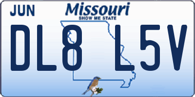 MO license plate DL8L5V