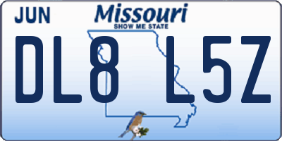 MO license plate DL8L5Z