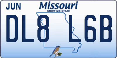MO license plate DL8L6B