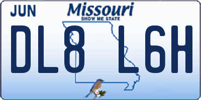 MO license plate DL8L6H