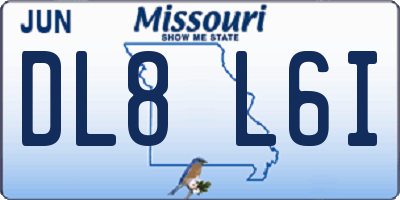MO license plate DL8L6I