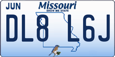 MO license plate DL8L6J
