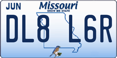 MO license plate DL8L6R