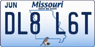 MO license plate DL8L6T