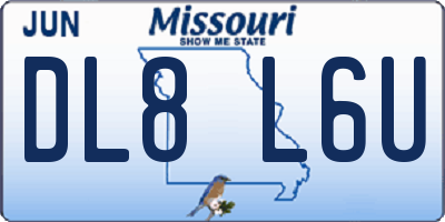 MO license plate DL8L6U