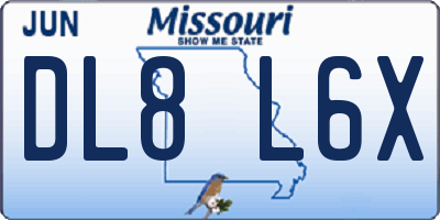 MO license plate DL8L6X