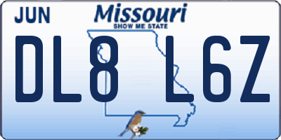 MO license plate DL8L6Z
