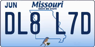 MO license plate DL8L7D