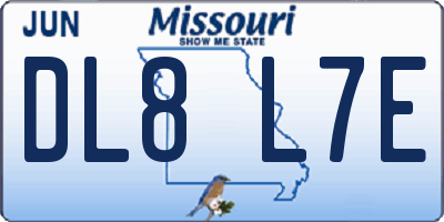 MO license plate DL8L7E