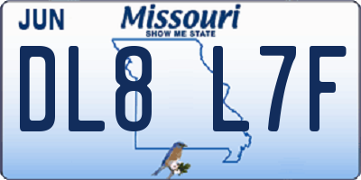 MO license plate DL8L7F